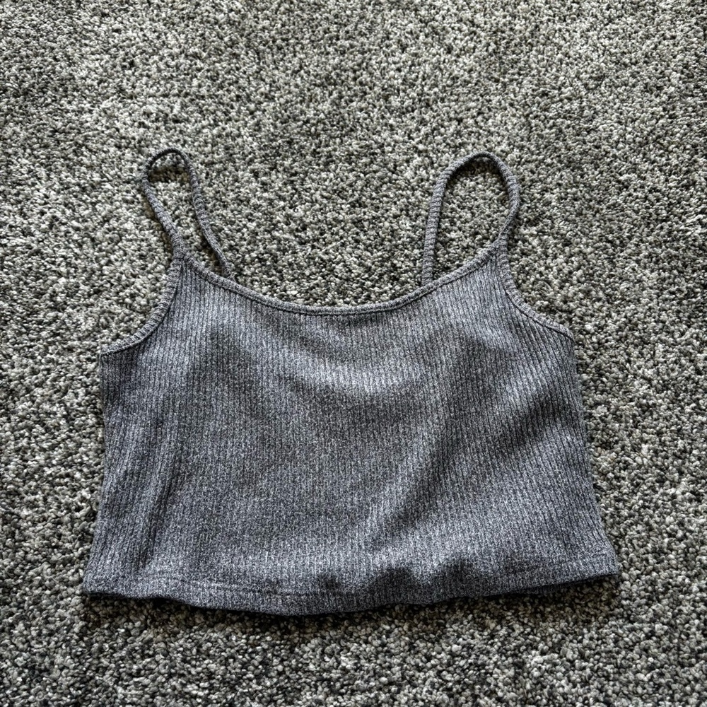 Garage Gray Ribbed Crop Camisole